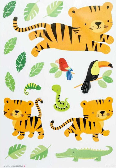 A Little Lovely Company Kinder Wandsticker Wand Jungle Tiger 17Stück