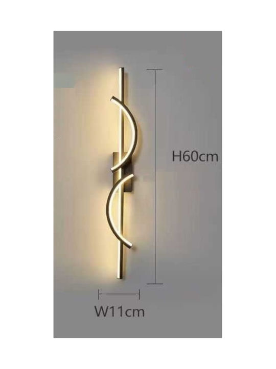 H12 Modern Wandleuchte mit Integrierte LED und Warmes Weiß Licht Schwarz 11x11x12cm