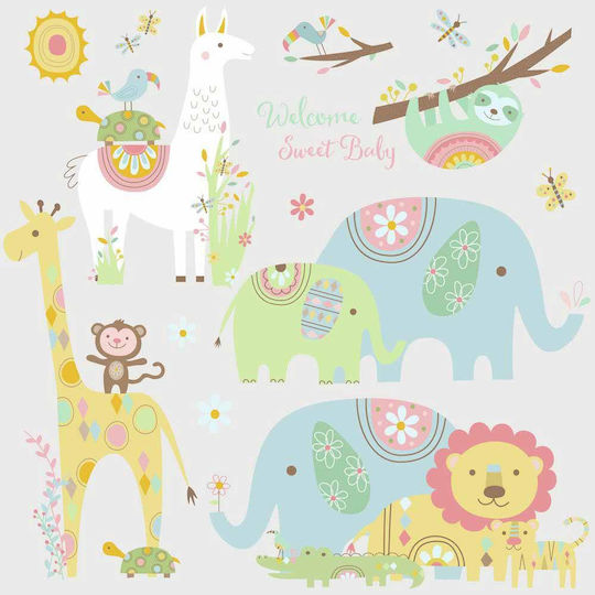 RoomMates Decor Kids Wall Sticker Tribal Animals 42.5x22cm 15pcs