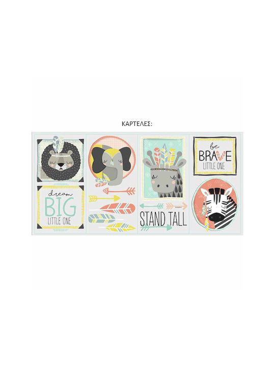 RoomMates Decor Детска стикерна за стена Стена Little Explorer Animal Gallery 14бр