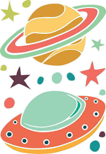 Ango Kids Vinyl Wall Sticker UFO XL 67x47cm 35pcs
