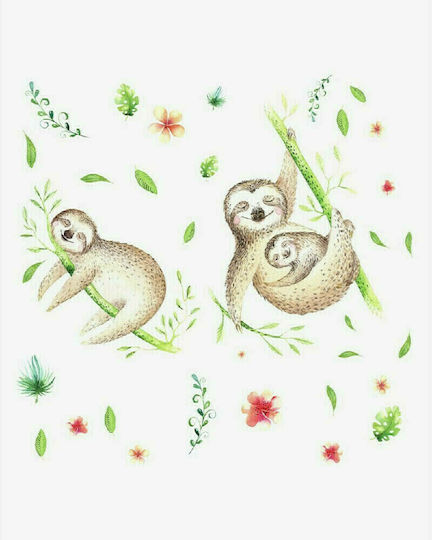RoomMates Decor Kids Vinyl Wall Sticker Lazy Sloth 44x16cm 34pcs