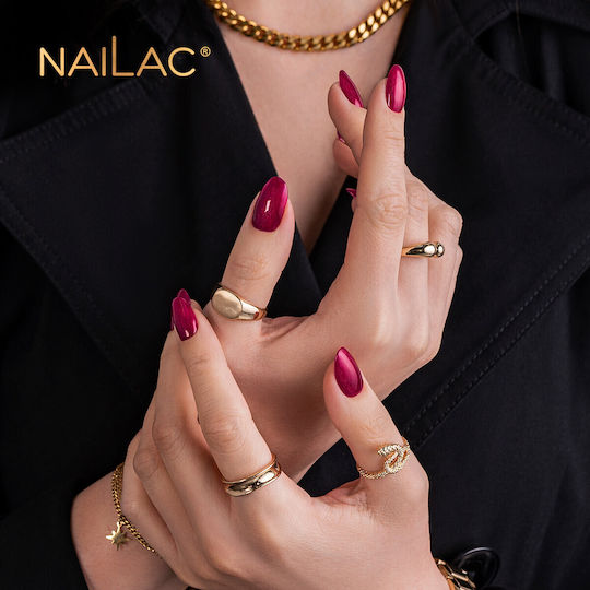 NaiLac Metallisches Nagellack Lang anhaltend Schnelltrocknend Rotes #447 7ml