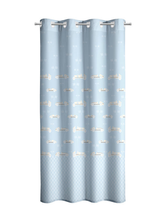 Saint Clair Kids Grommet Top Curtain Race Light Blue 6-9945 160x250cm