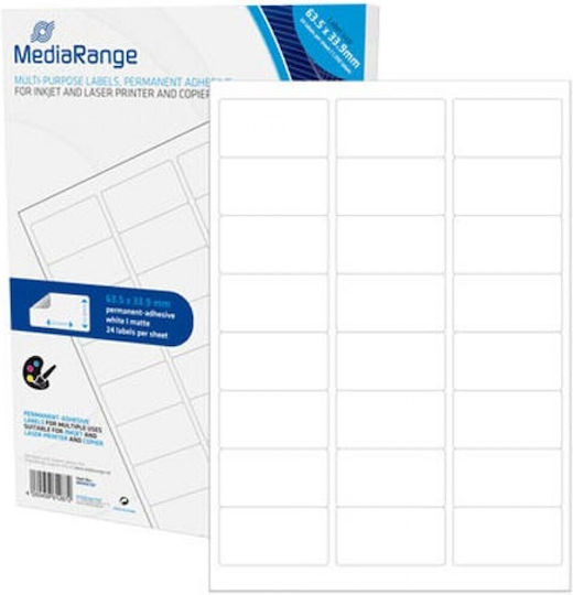 MediaRange 1200 Selbstklebende A4-Etiketten 63.5x33.9mm