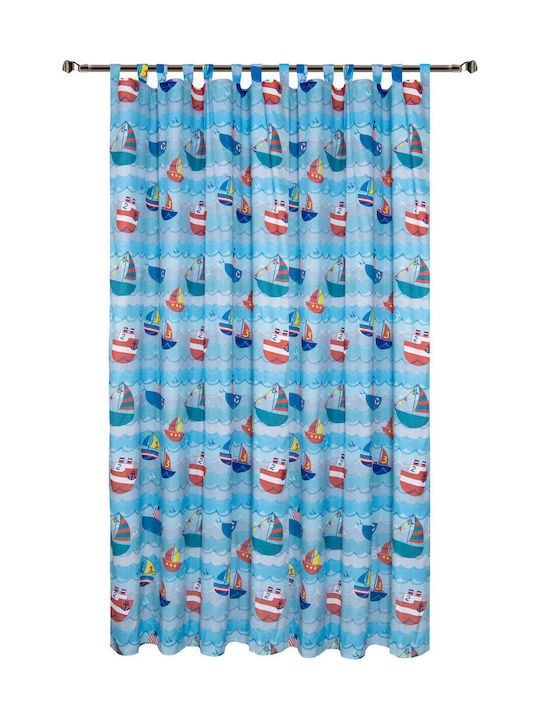 Vasilas Home Kinder Vorhang Child 1 mit Trägern Blau 140x270cm
