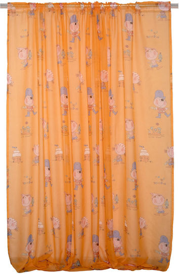 Viopros Детска завеса Пирати с пампуси Оранжев 678656 140x270cm