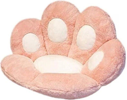 Decorative Pillow Flippy Cat Paw Pattern Plush Chair Sofa Floor 80 X 70 Cm Pink