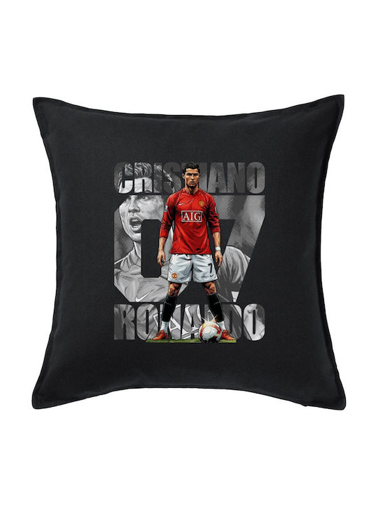 Cristiano Ronaldo Kids Throw Pillow Sofa Black 100% Cotton Filling 50x50cm