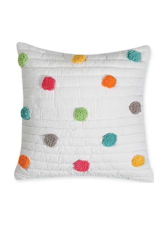 Nef-Nef Homeware Kids Decorative Pillow Rainbow White 45x45cm
