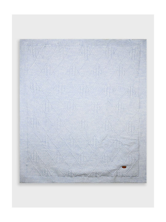 Energiers Knitted Blue Cot Blanket
