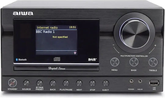 Aiwa Ηχοσύστημα 2.0 MSBTU-900DAB/BK 100W με CD Player και Bluetooth Μαύρο
