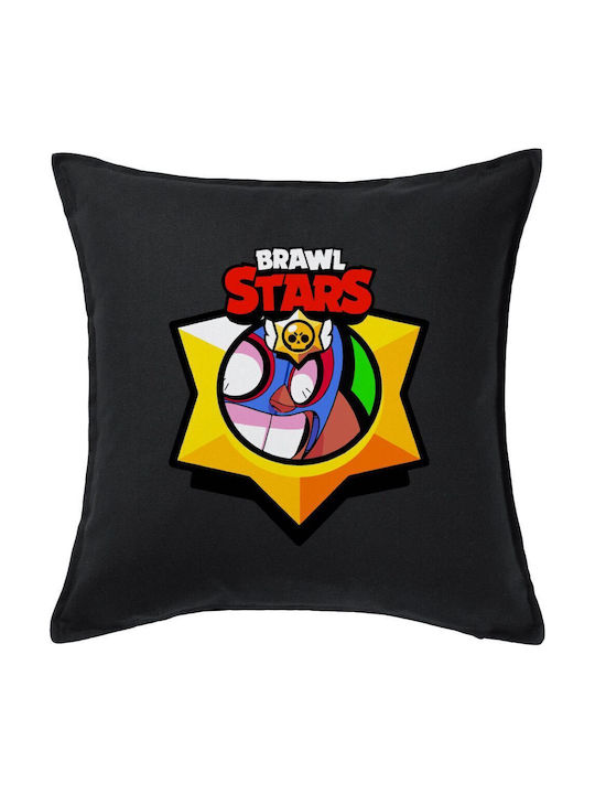 Brawl Stars El Primo Μαξιλάρι Καναπέ Μαύρο 100% Βαμβάκι Περιέχεται Γέμισμα 50x50cm