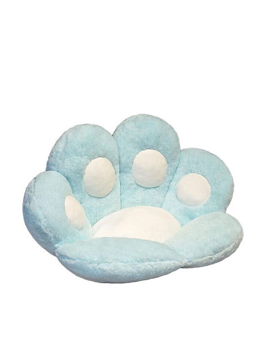 Pernă Decorativă Model Lăbuță Pisică Flippy Plus Canapea Scaun Podea 80 X 70 Cm Albastru Deschis
