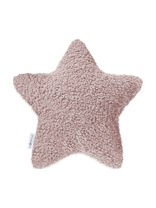 Sparrow Kids Decorative Pillow Pink Star Pillow Boucle Old Rose 32x32cm
