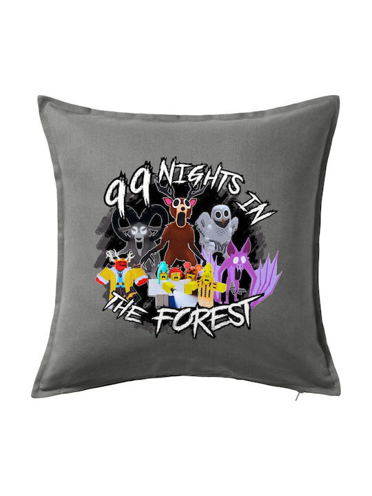 Roblox 99 Nights In Forest Μαξιλάρι Καναπέ Γκρι 100% Βαμβάκι Περιέχεται Γέμισμα 50x50cm