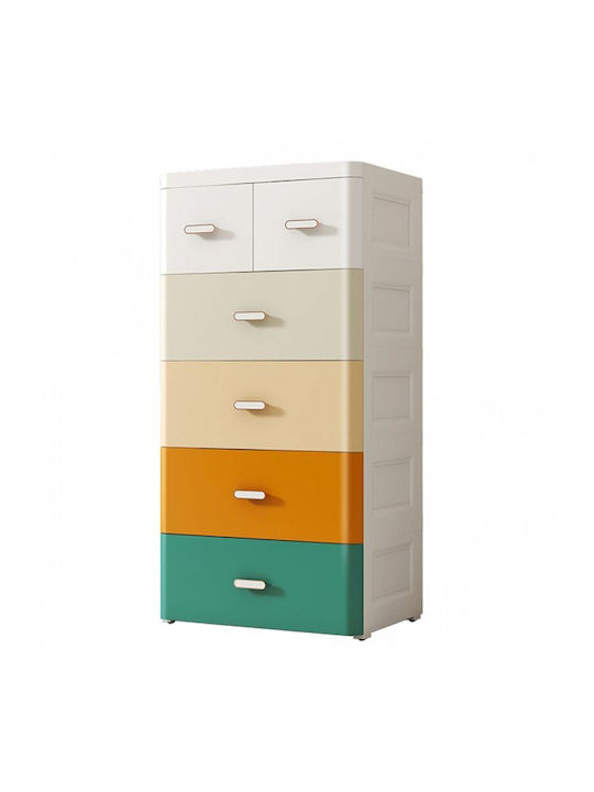 Comodă pentru copii Alb cu 6 sertare 114x60x43buc