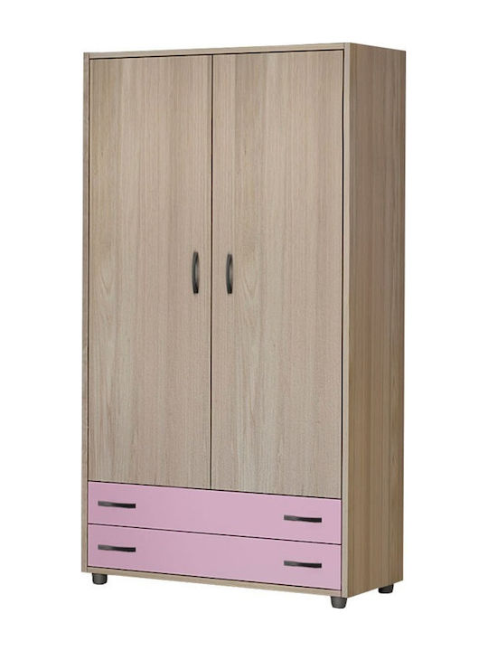 No 3 Dulap Cu Ușă Dublă Cu 2 Sertare Latte-Lila 90x50x180cm