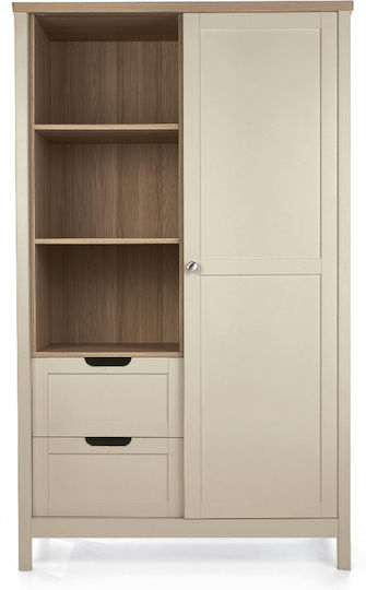 Harwell Συρόμενη Ντουλάπα με 2 Συρτάρια Λευκή 105.4x58x175.8cm