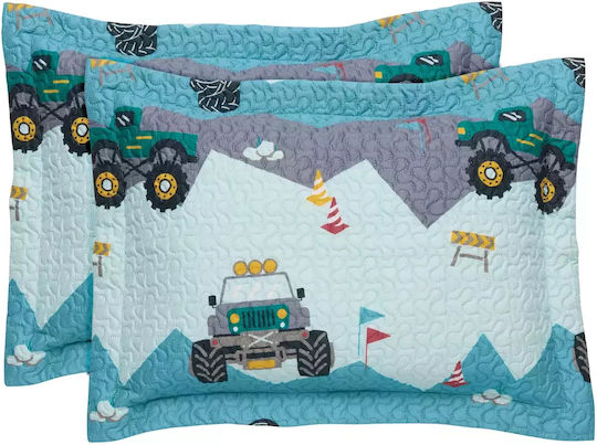 Das Home Wild Road Kinder Kissenbezüge Set 50x70cm Green, Grey