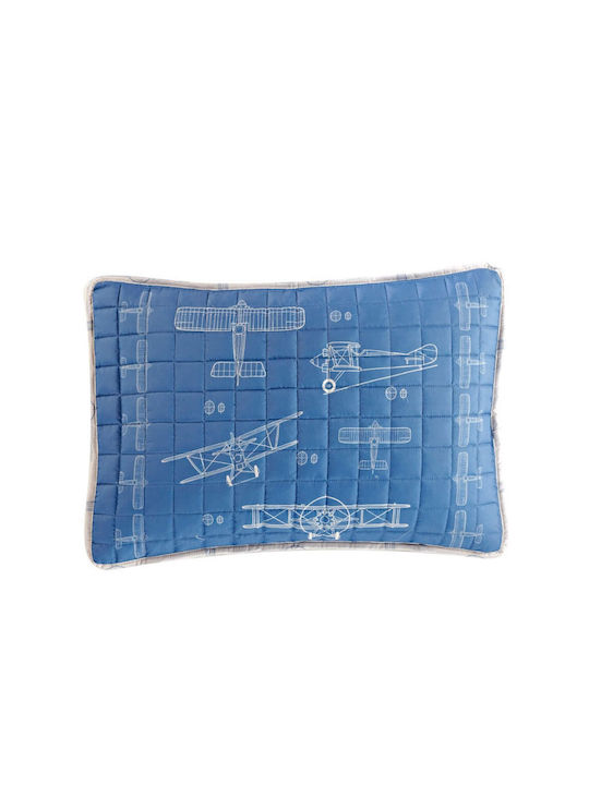 Kentia Hawk Σετ Παιδικές Μαξιλαροθήκες 52x72εκ. Blue - Beige