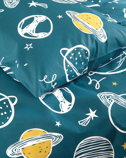 Rythmos Saturn Kids Cotton Pillowcase Set 50x70cm Petrol (Item J062)