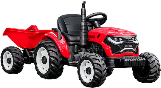 Kids Electric Tractor with Trailer 12 Volt Red for 9+ Years