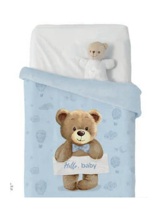 Manterol Casa Κουβέρτα Κούνιας Baby Vip Βελουτέ Μπεζ 110x140εκ.