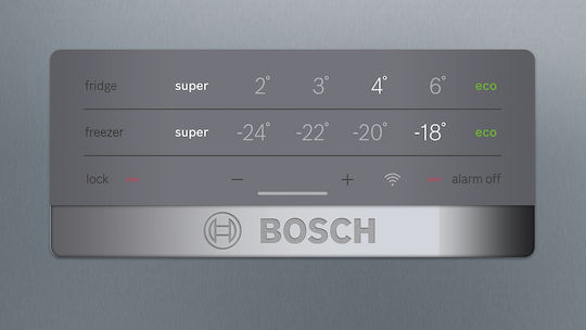 Bosch Fridge-Freezer 368lt Total NoFrost H203xW60xD66cm Metal Look KGN397LEQ