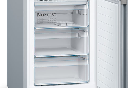 Bosch Combină frigorifică 326lt Total NoFrost Î186xL60xA66cm. Metal Look KGN36VLED