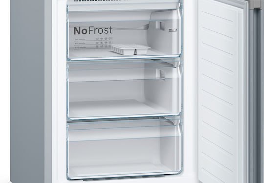 Bosch Fridge-Freezer 368lt Total NoFrost H201xW60xD66cm Silver KGN39VIDB