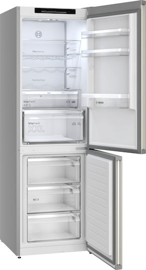 Bosch Ψυγειοκαταψύκτης 321lt Total NoFrost Υ186xΠ60xΒ66.5εκ. Inox KGN362IDF