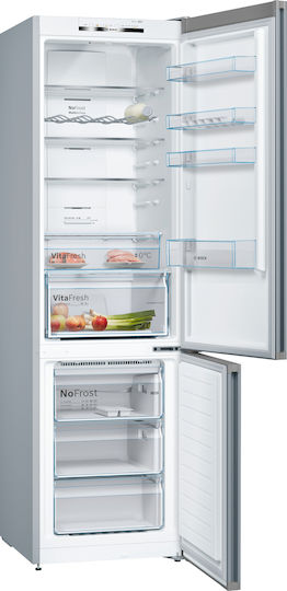 Bosch Fridge-Freezer 368lt Total NoFrost H203xW60xD66cm Metal Look KGN39VLEB