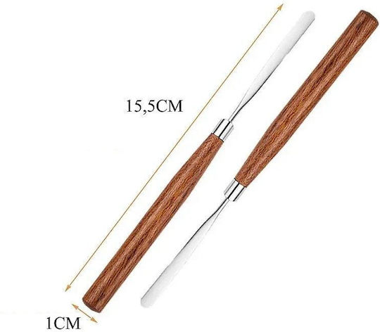 Spatulă Flexibilă Gel și Nail Art Mâner Din Lemn 15.5cm 2omo74