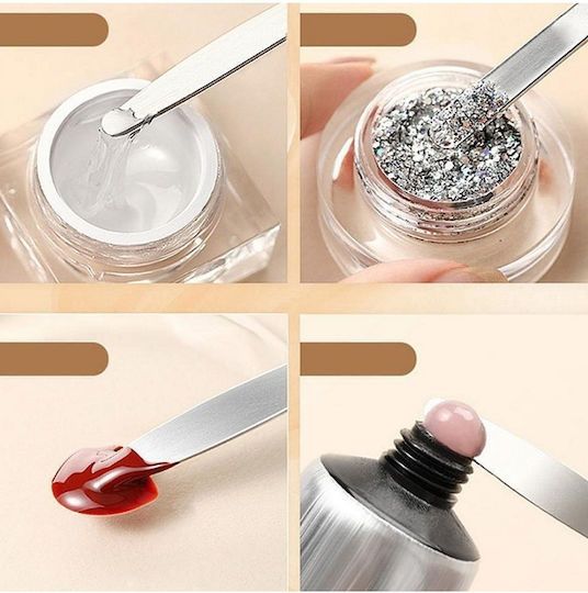 Spatulă Flexibilă Gel și Nail Art Mâner Din Lemn 15.5cm 2omo74