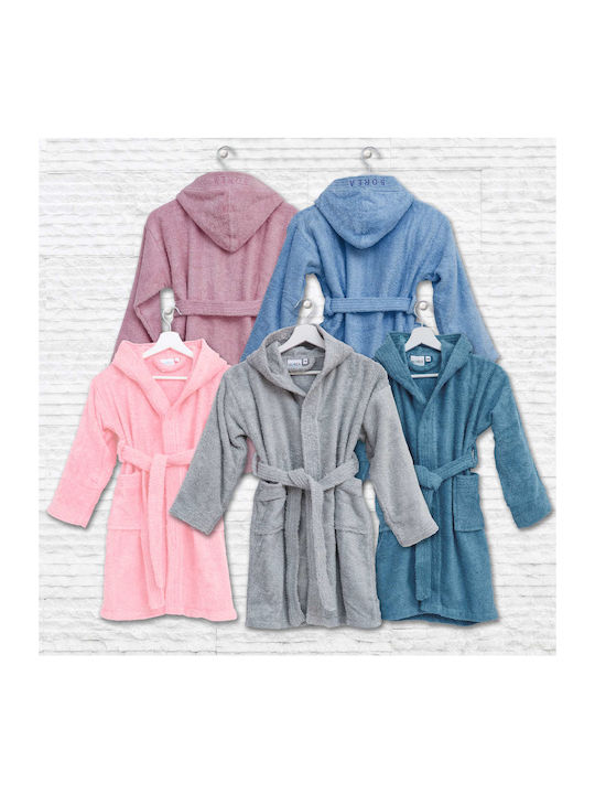 Borea Kids Hooded Bathrobe Teenager Blue 000501097024