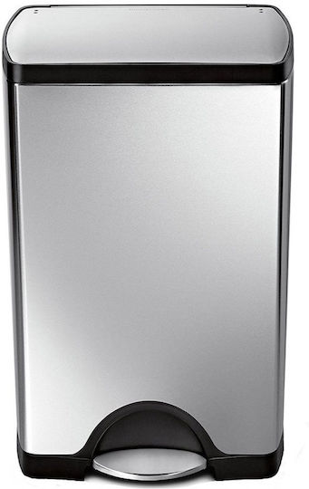 Simplehuman Metallic Waste Bin 38lt with Pedal Inox