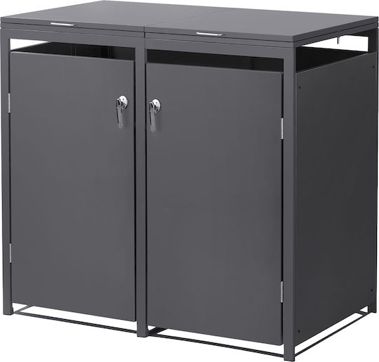 Mülltonnenbox für 2 Tonnen bis zu 240 Liter Anthrazit Stahl Ml Design