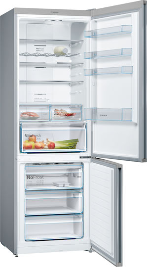 Bosch Ψυγειοκαταψύκτης 438lt Total NoFrost Υ203xΠ70xΒ67εκ. Brushed Steel Anti-Fingerprint KGN49XIEA