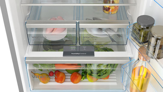 Bosch Kühl-Gefrierkombination 508Es Total NoFrost H193xB70xT80cm. Brushed Steel Anti-Fingerprint KGN56XIER