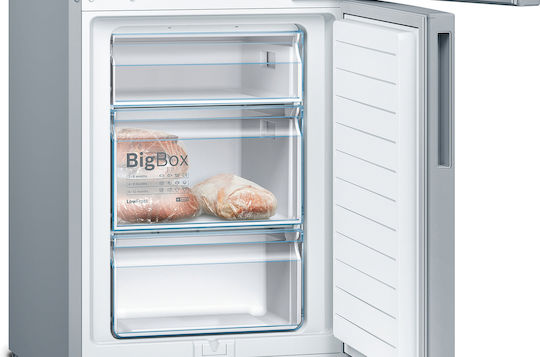 Bosch Fridge-Freezer 308lt H186xW60xD65cm Metal Look KGV36VLEAS