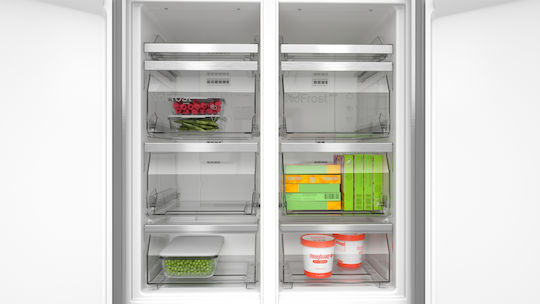 Bosch Side-by-Side Kühlschrank 547Es Total NoFrost H189.5xB85.5xT66.6cm. Schwarz KMC85LBEA