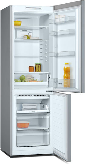 Pitsos Combină frigorifică 305lt Total NoFrost Î186xL60xA66cm. Inox PKNB36NLE0