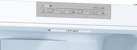 Pitsos Ψυγειοκαταψύκτης 368lt Total NoFrost Υ203xΠ60xΒ60εκ. Inox PKNB39VIDT