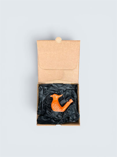 Ceramic Water Whistle Woodpecker Tangerine Orange