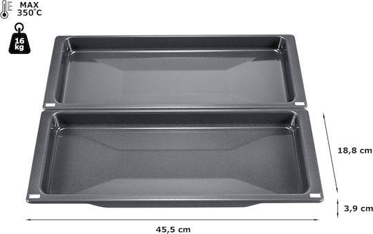 Bosch Slim Ταψί Φούρνου Αλουμινίου με Εμαγιέ Επίστρωση 43x47.5cm 2τμχ
