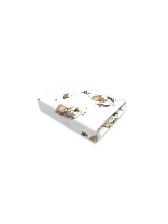 MimiNu Lenjerie De Patut Bebe Pentru Patut Din Bumbac Cu Cauciuc Bej 160x80 Cm