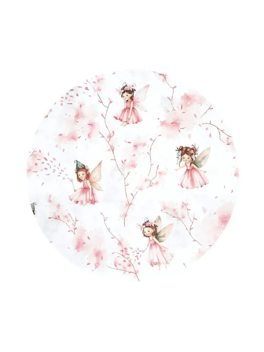 Qmini Set Lenjerii De Patut Bebe Pentru Patut Din Bumbac Cu Cauciuc Roz 120x60cm