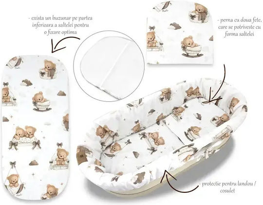 MimiNu Σετ Λίκνου Teddy Bear Dreams Beige