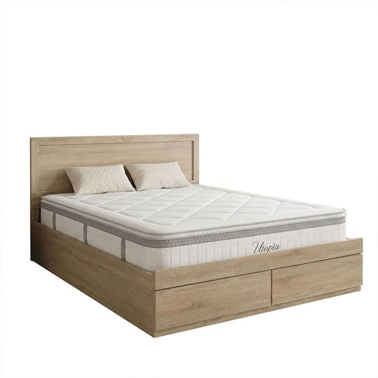 Olympus-utopia Κρεβάτι Διπλό με Στρώμα 150x200cm Sonoma Olympus-utopia Κρεβάτι Διπλό με Στρώμα 150x200cm Sonoma